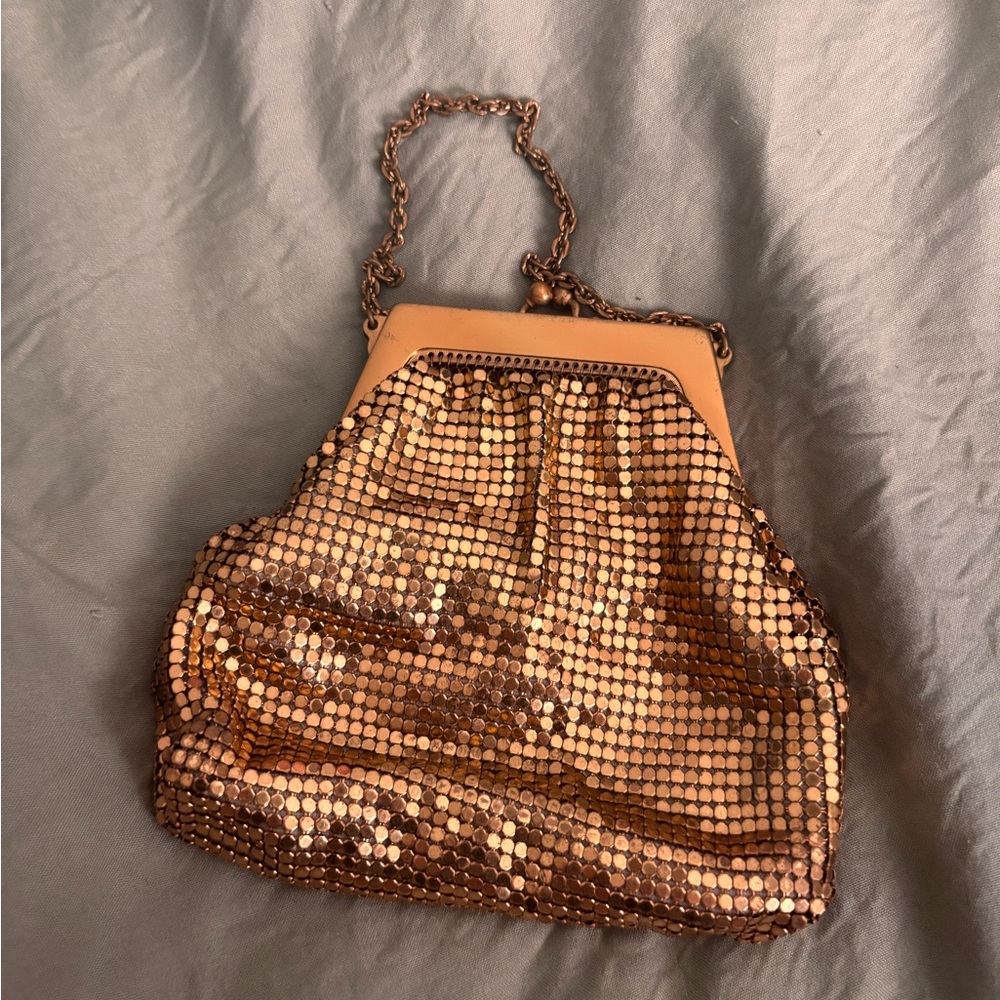 Whiting & Davis Gold Mesh Clutch with Chain Handle